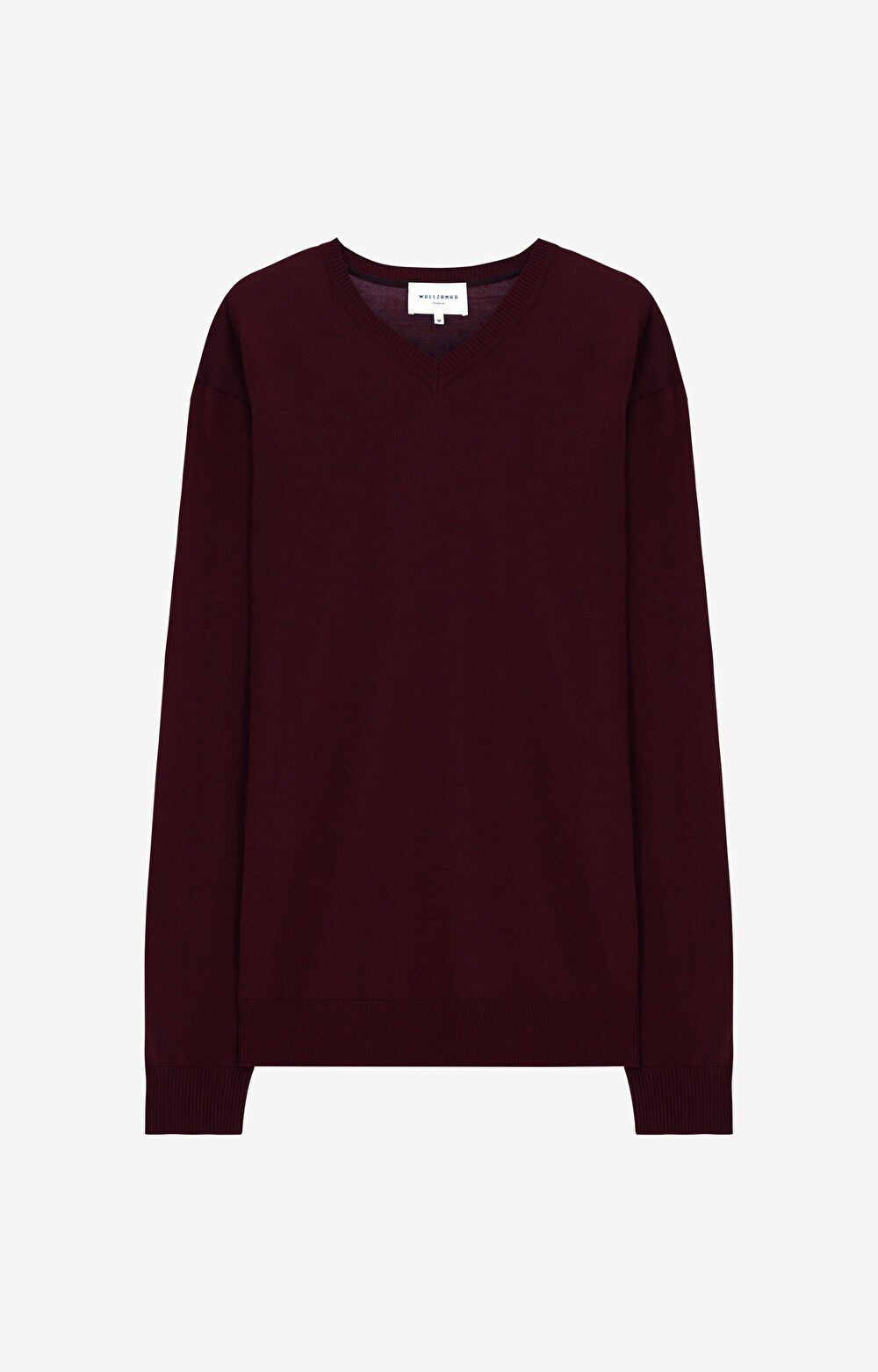 Sweter v-neck z wełny merino - 2