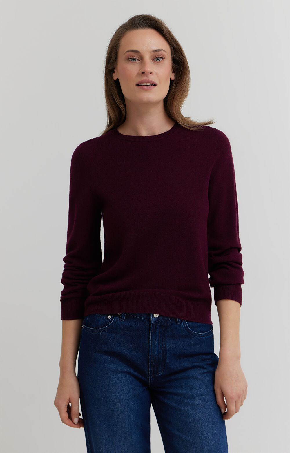 Sweter z melanżowej wełny merino - 5