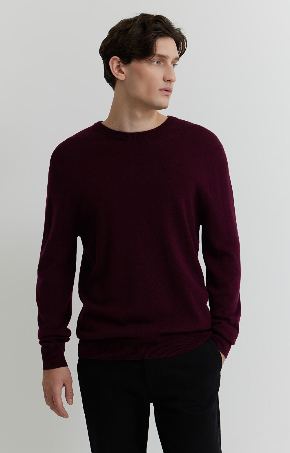Sweter z melanżowej wełny merino - 3
