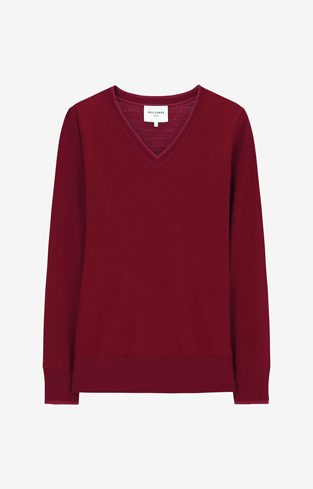 Sweter v-neck z merceryzowanej wełny merino - 2