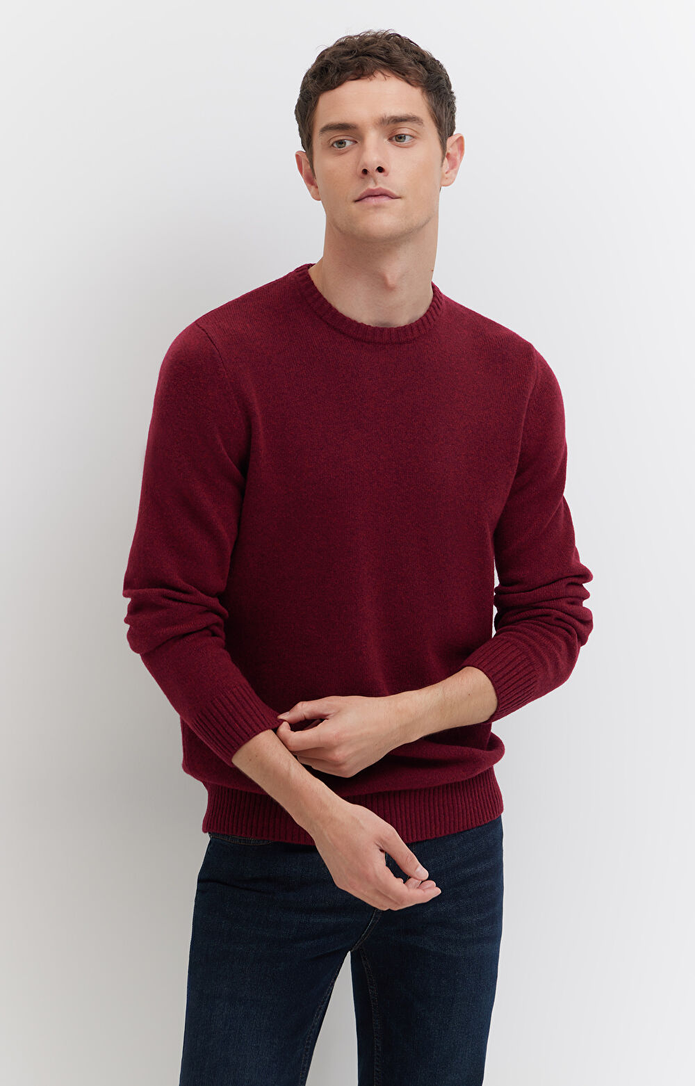 Melanżowy sweter z wełny - 8