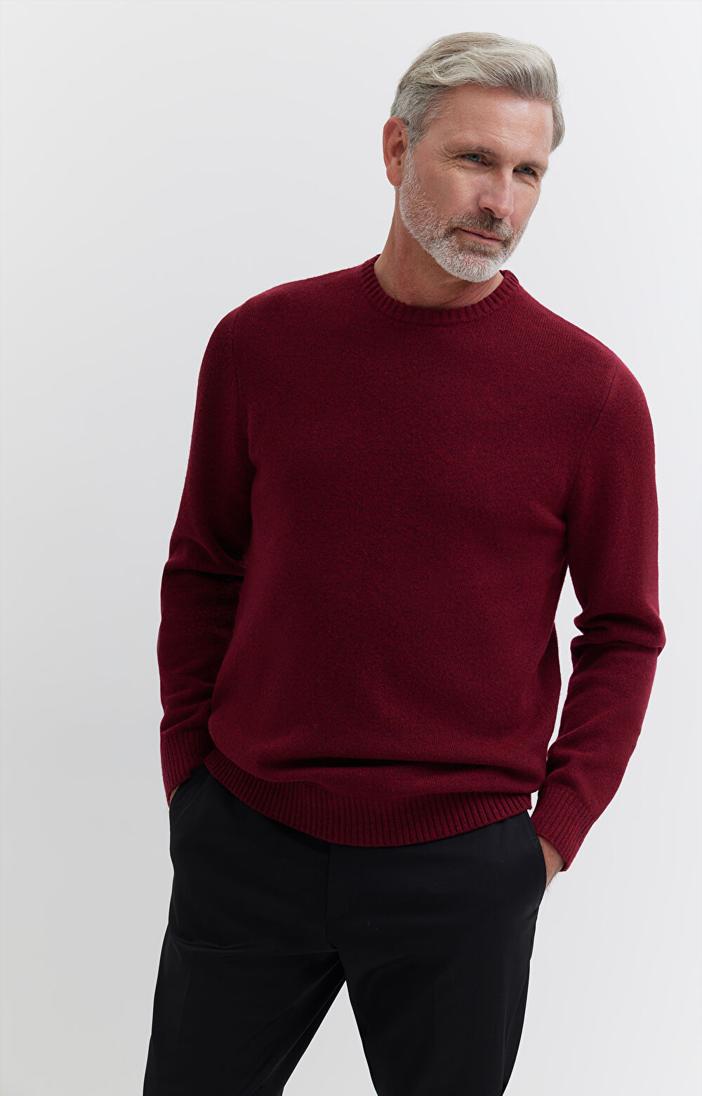 Melanżowy sweter z wełny - 4