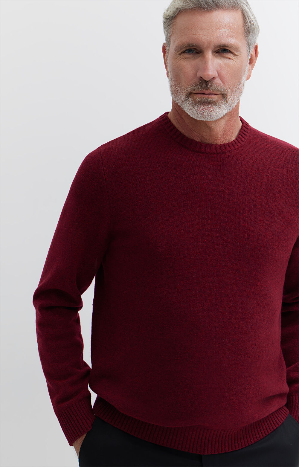 Melanżowy sweter z wełny