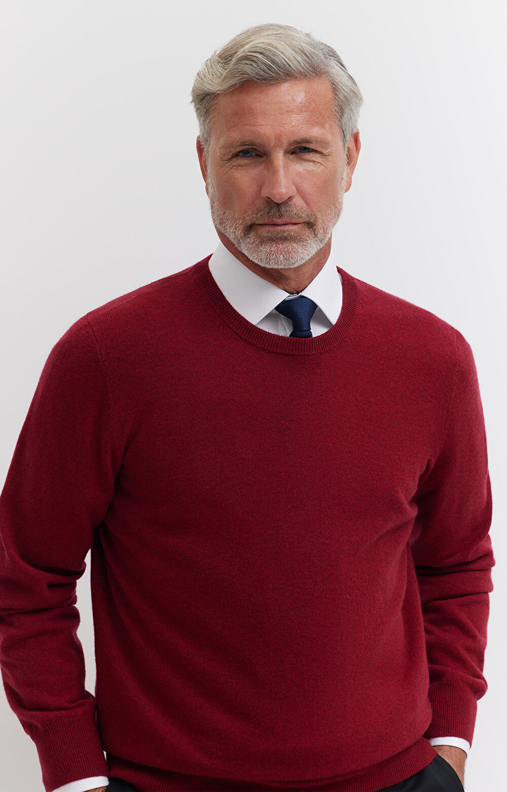 Sweter z melanżowej wełny merino - 4