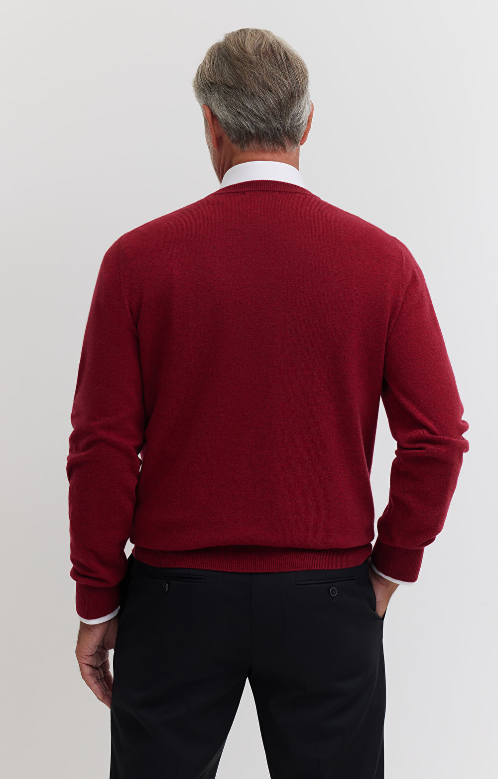 Sweter z melanżowej wełny merino - 3