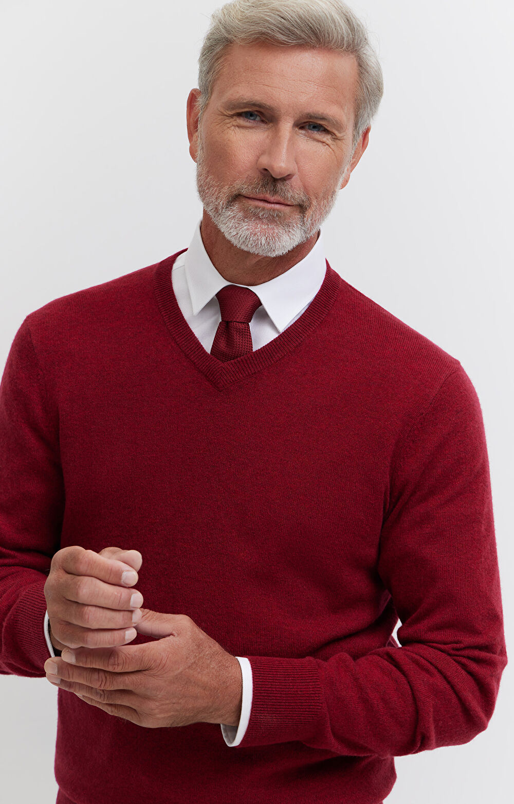 Sweter z melanżowej wełny merino - 7
