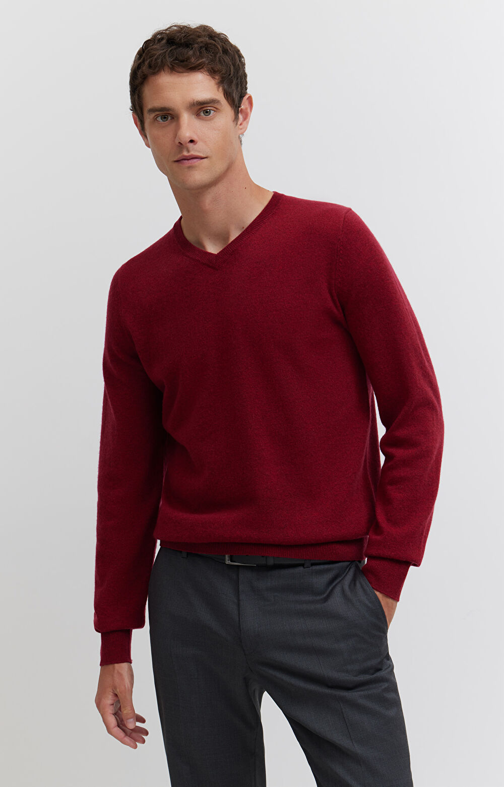 Sweter z melanżowej wełny merino - 9
