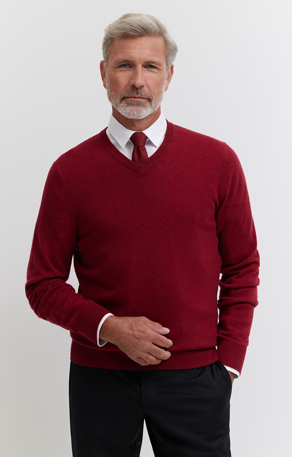 Sweter z melanżowej wełny merino