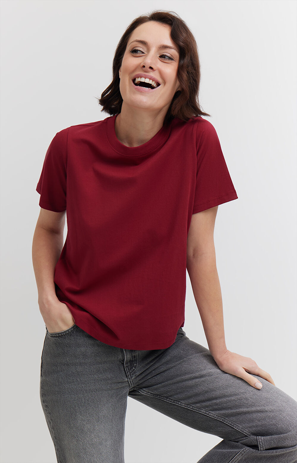 T-shirt regular z bawełny merceryzowanej - 5