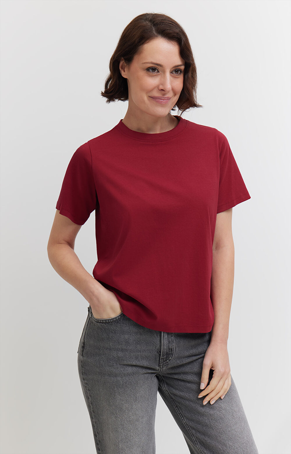 T-shirt regular z bawełny merceryzowanej - 3