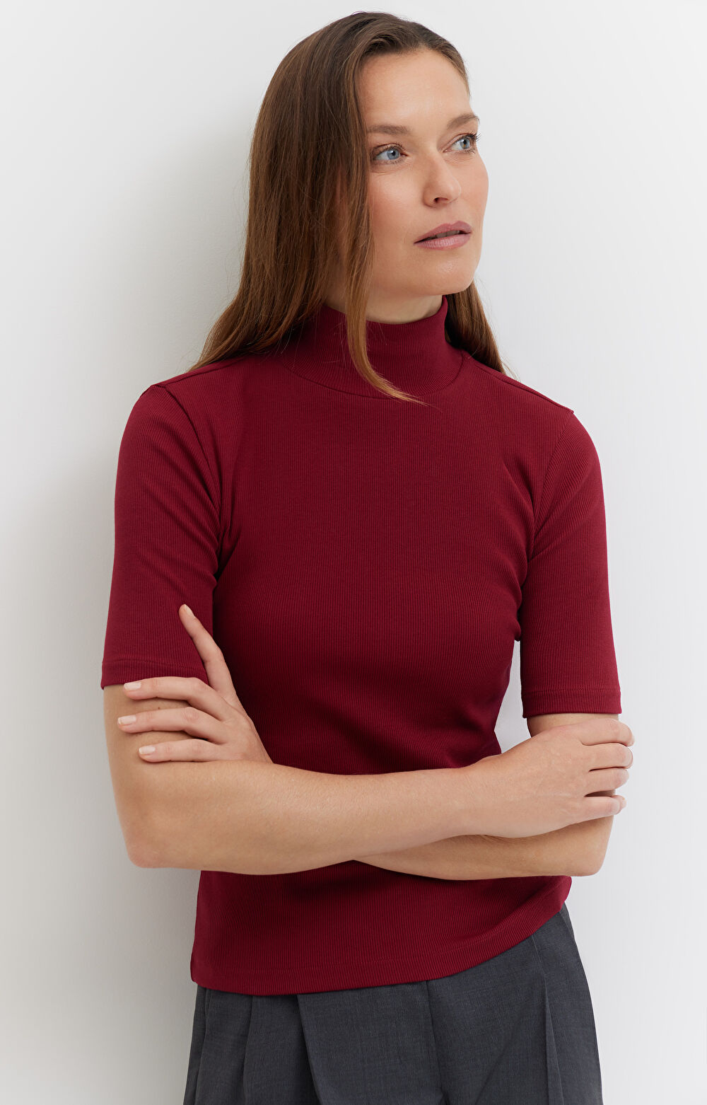Prążkowany t-shirt - 6