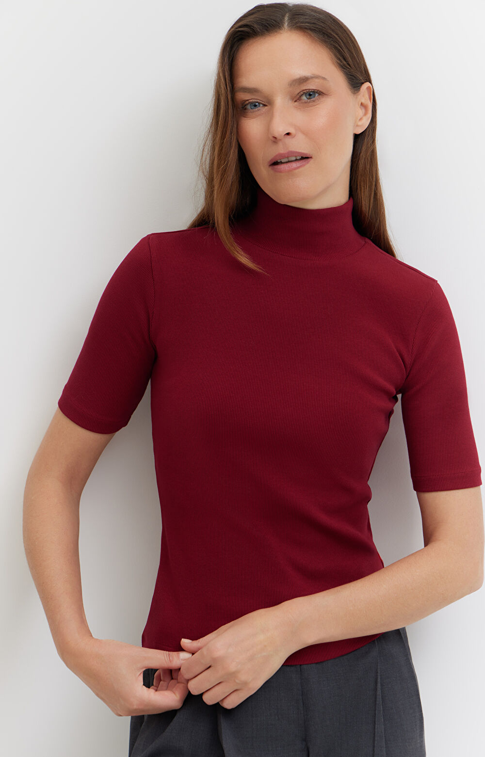 Prążkowany t-shirt - 5