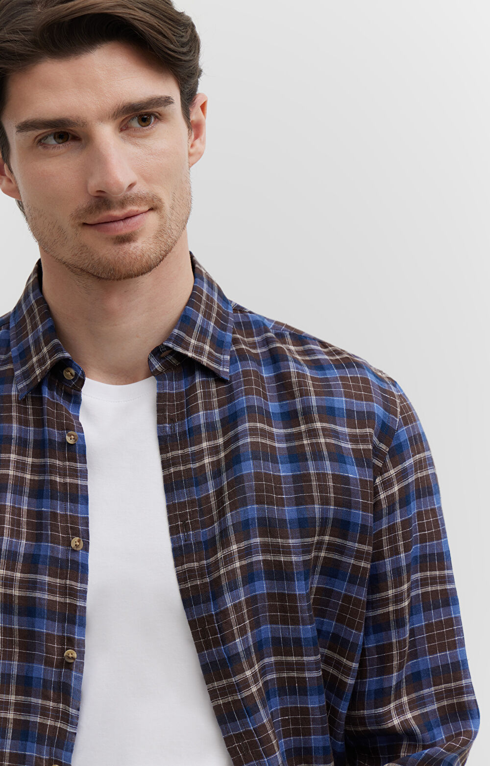 Lniana koszula w kratę - 6