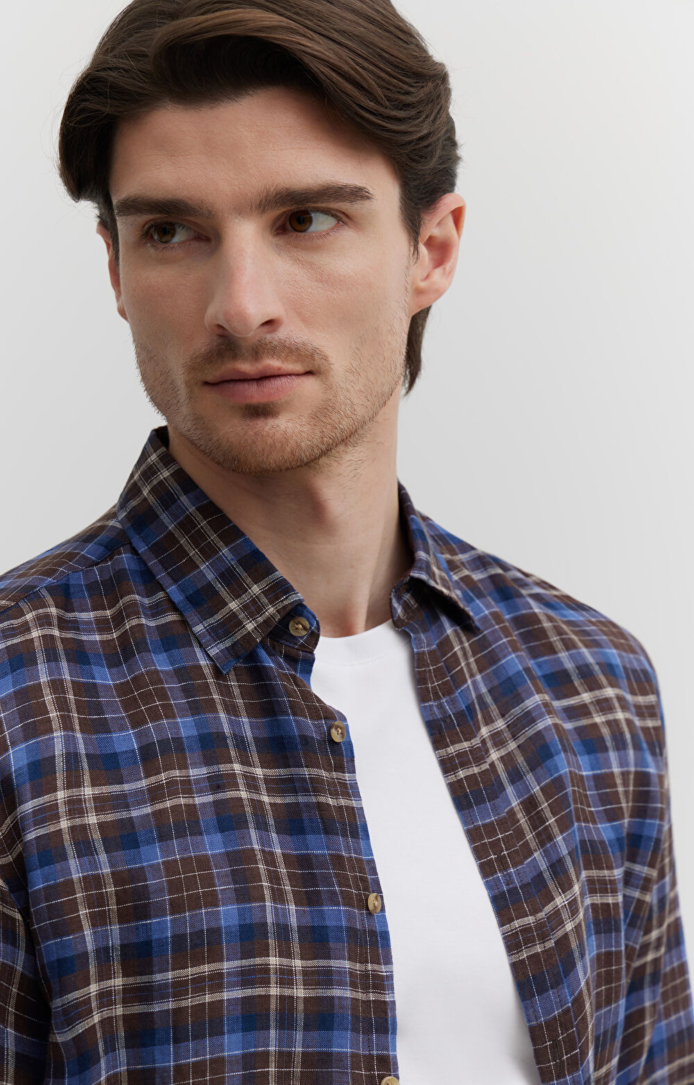 Lniana koszula w kratę - 7