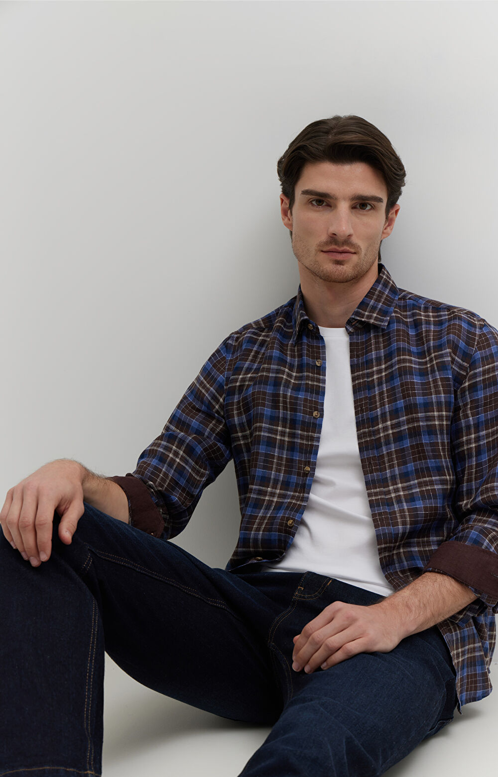 Lniana koszula w kratę - 9