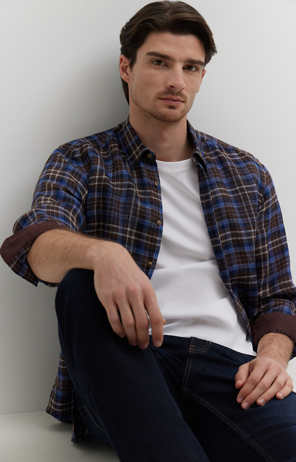 Lniana koszula w kratę - 8