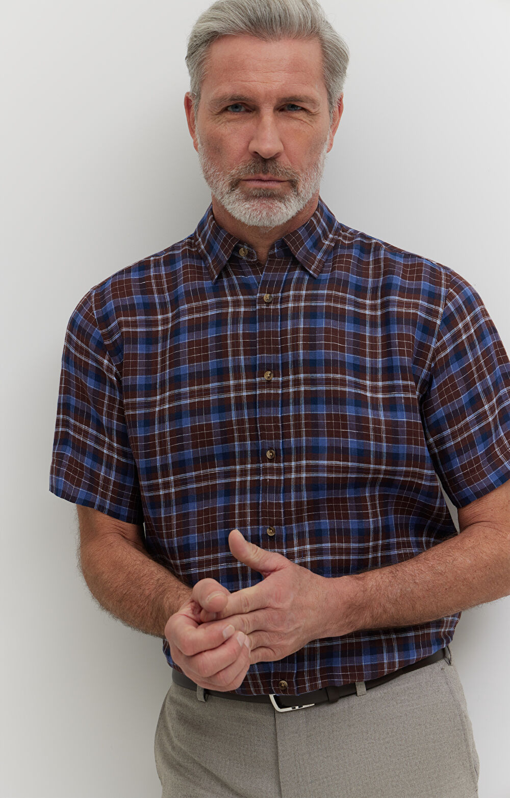 Lniana koszula w kratę - 5