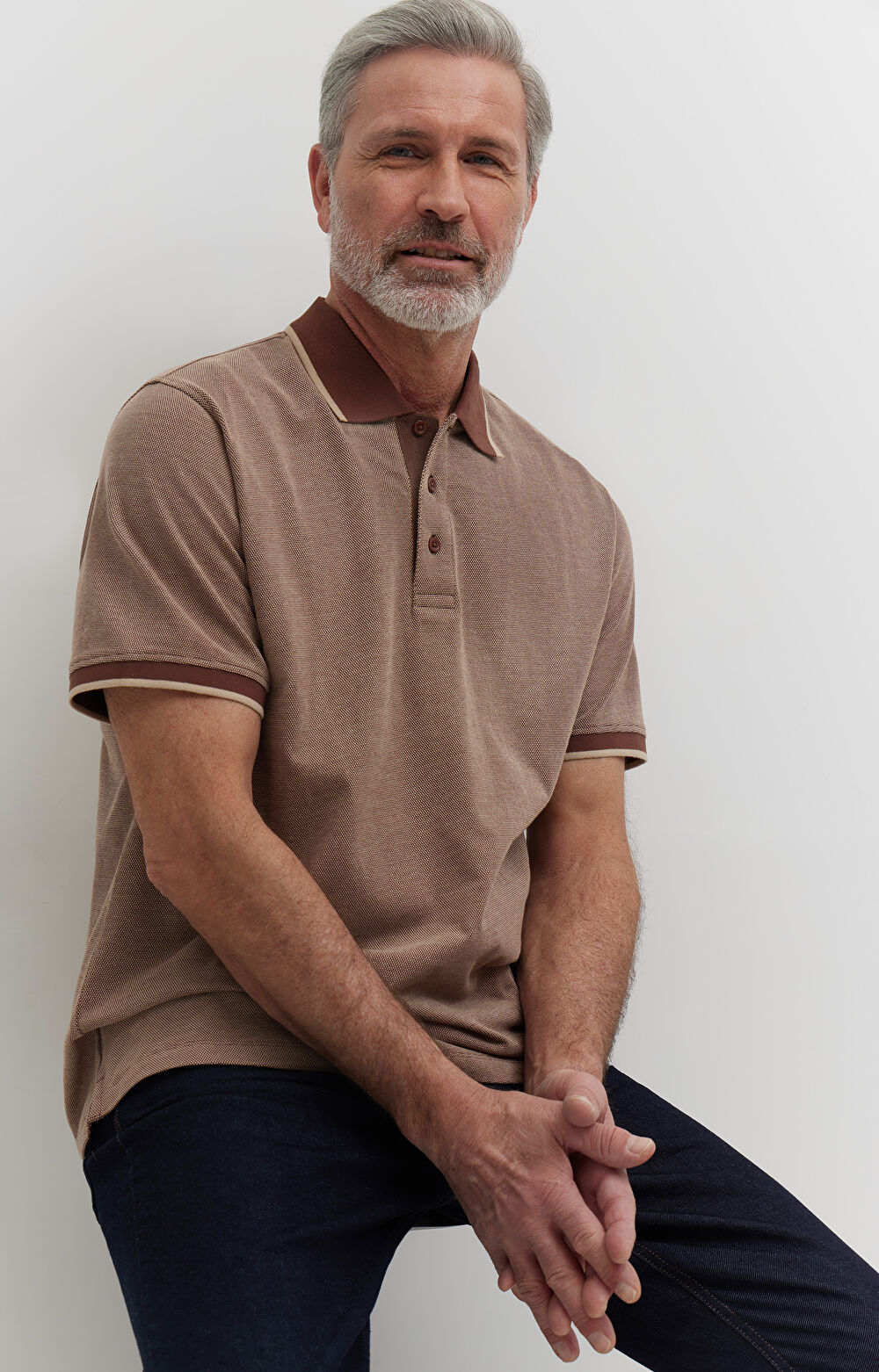 Polo z bawełny organicznej z kontrastem - 5