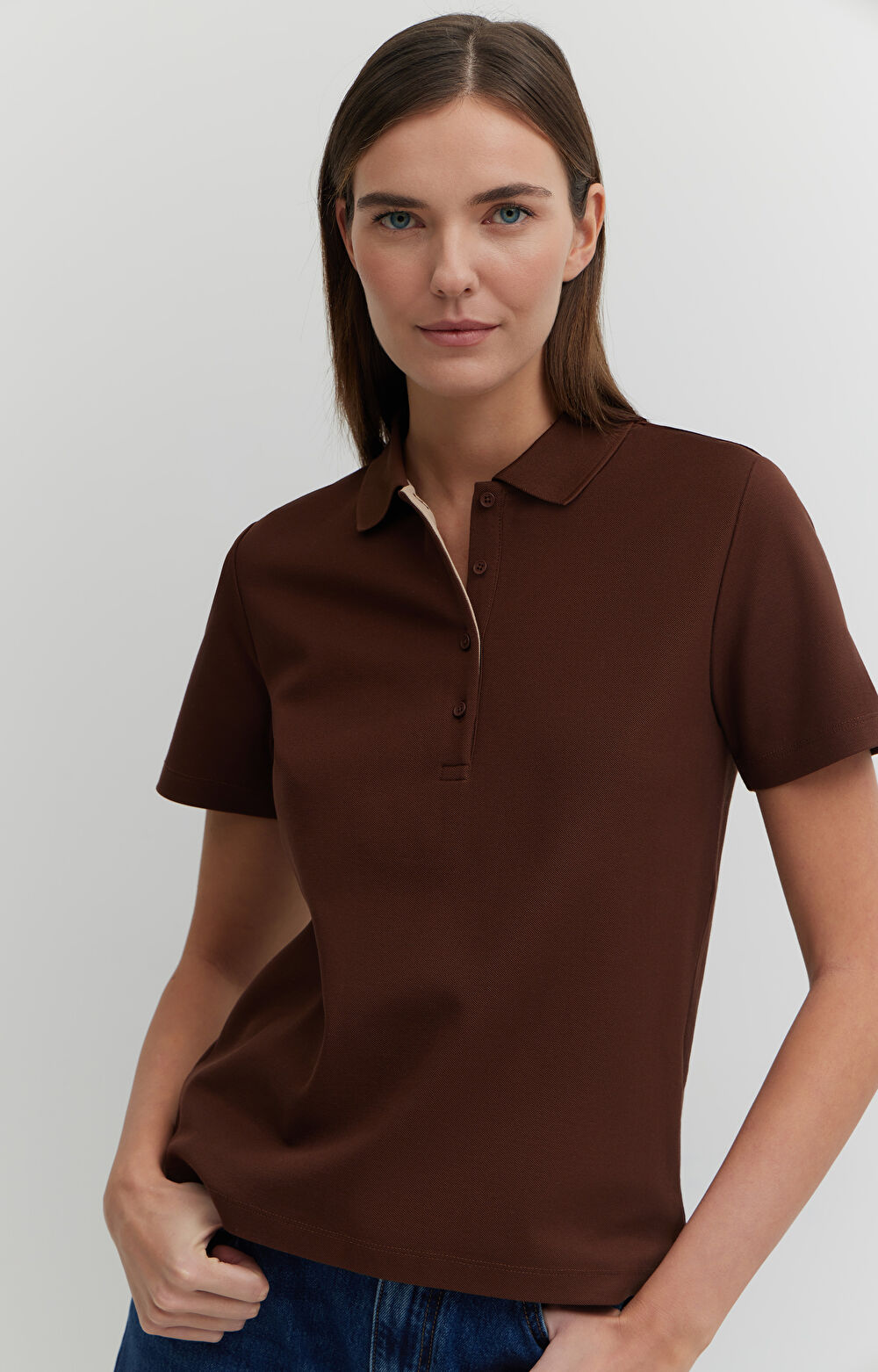 Polo z bawełny merceryzowanej z kontrastem - 4