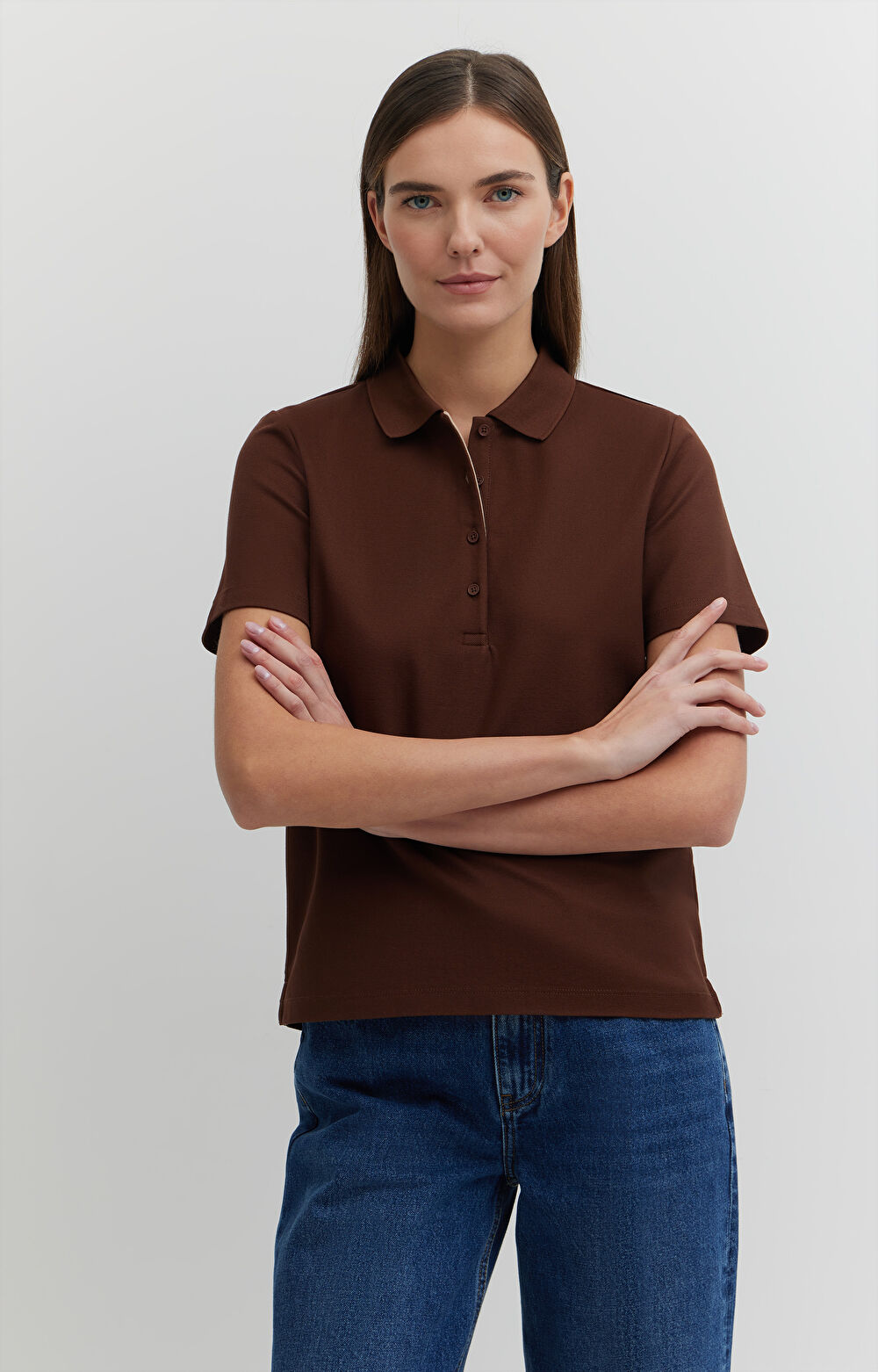 Polo z bawełny merceryzowanej z kontrastem