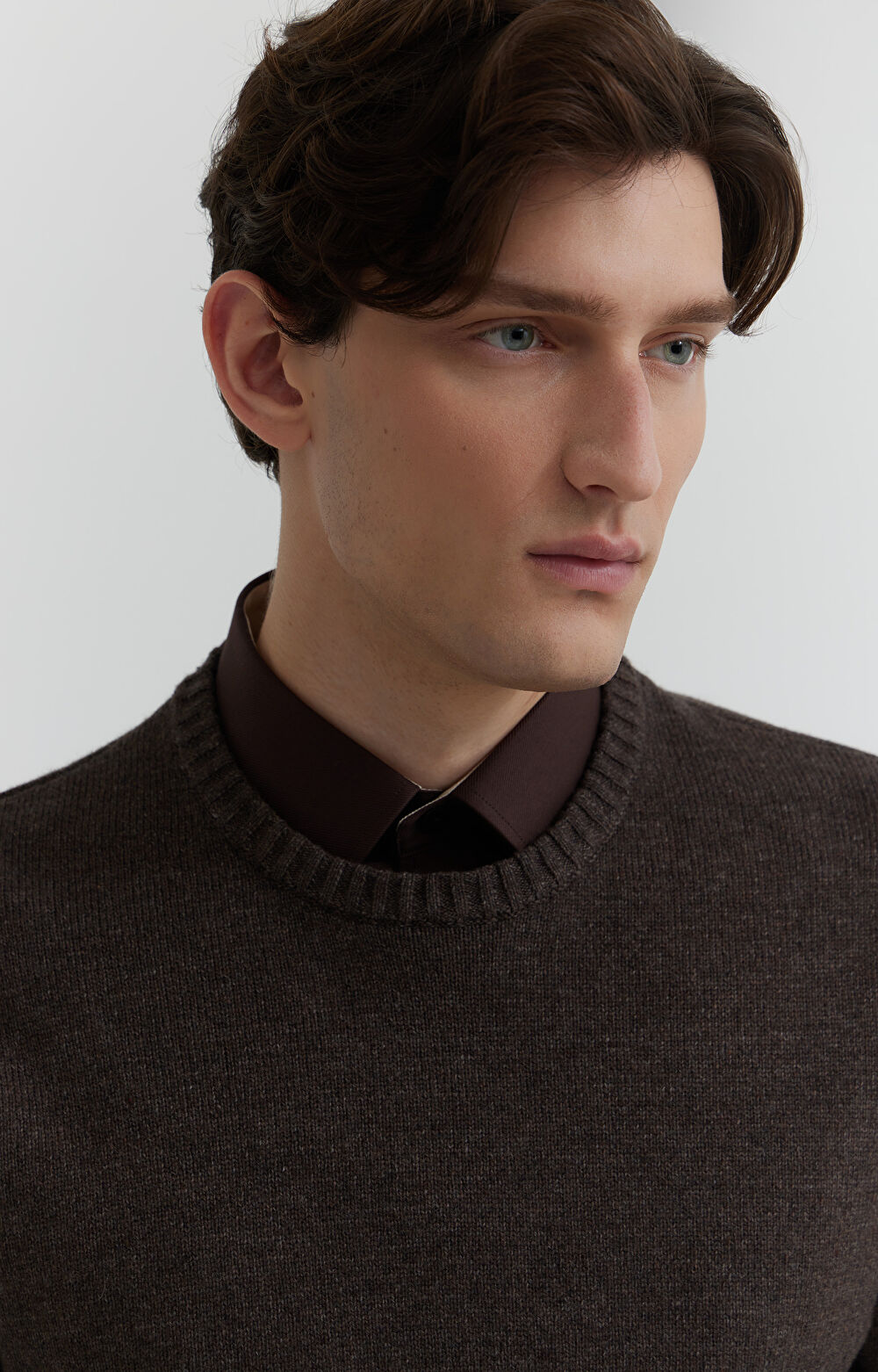 Melanżowy sweter z wełny - 6