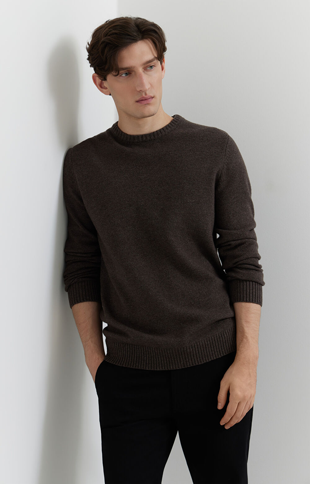 Melanżowy sweter z wełny - 3