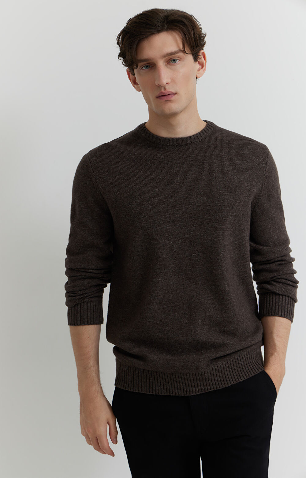 Melanżowy sweter z wełny - 5