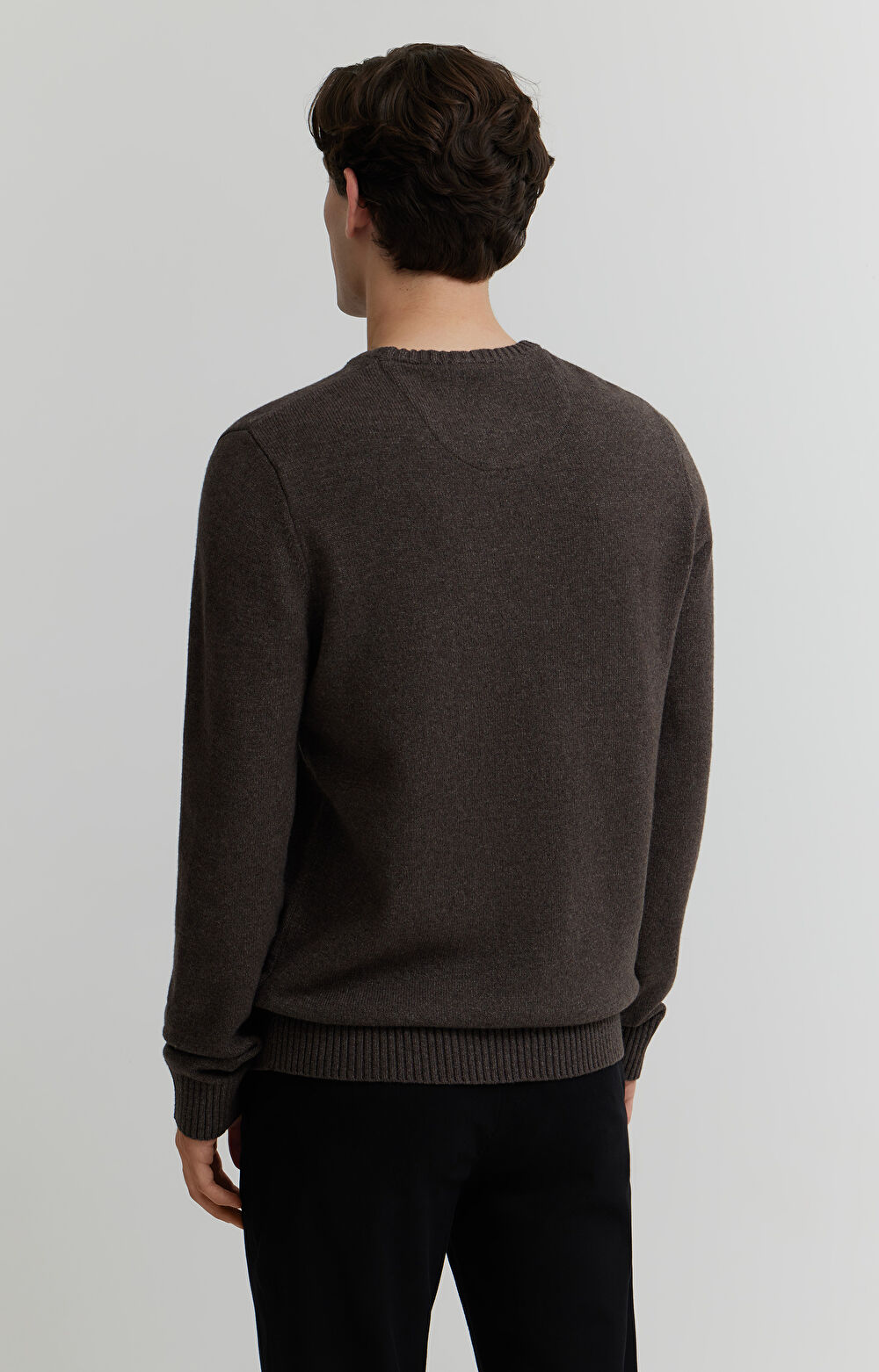 Melanżowy sweter z wełny - 4