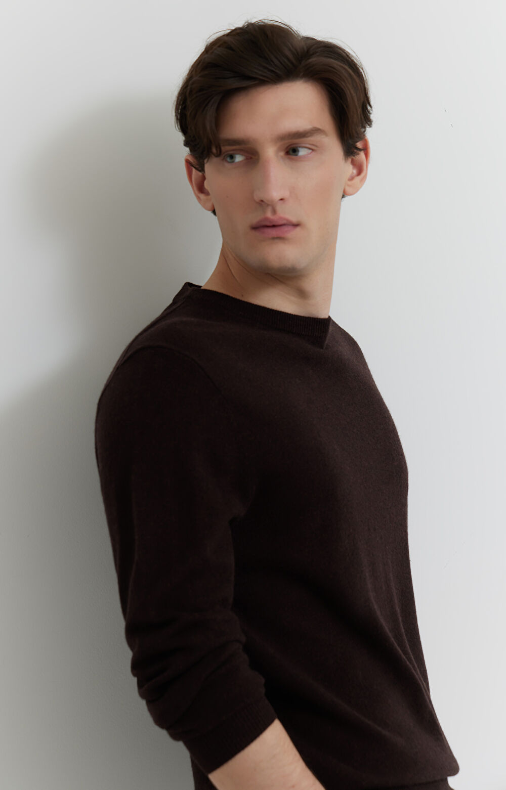 Sweter z melanżowej wełny merino - 4