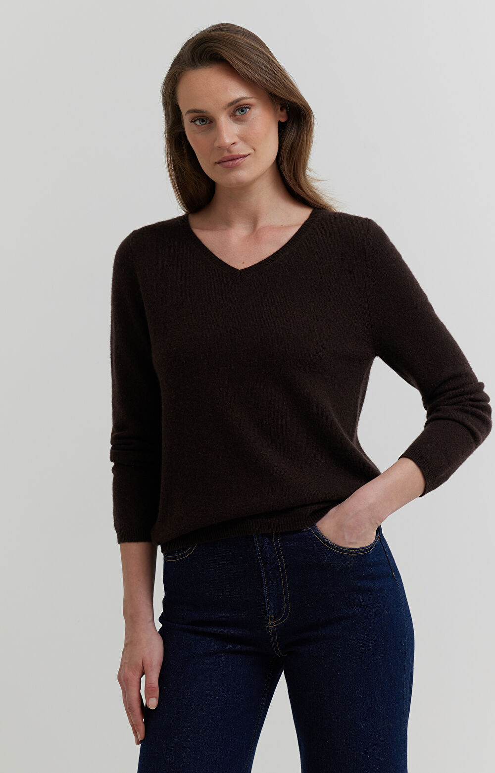 Melanżowy sweter z wełny - 3