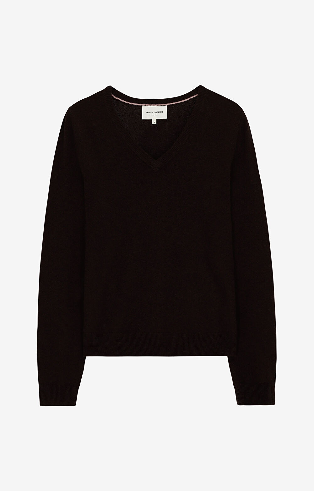 Sweter v-neck z melanżowej wełny merino - 2