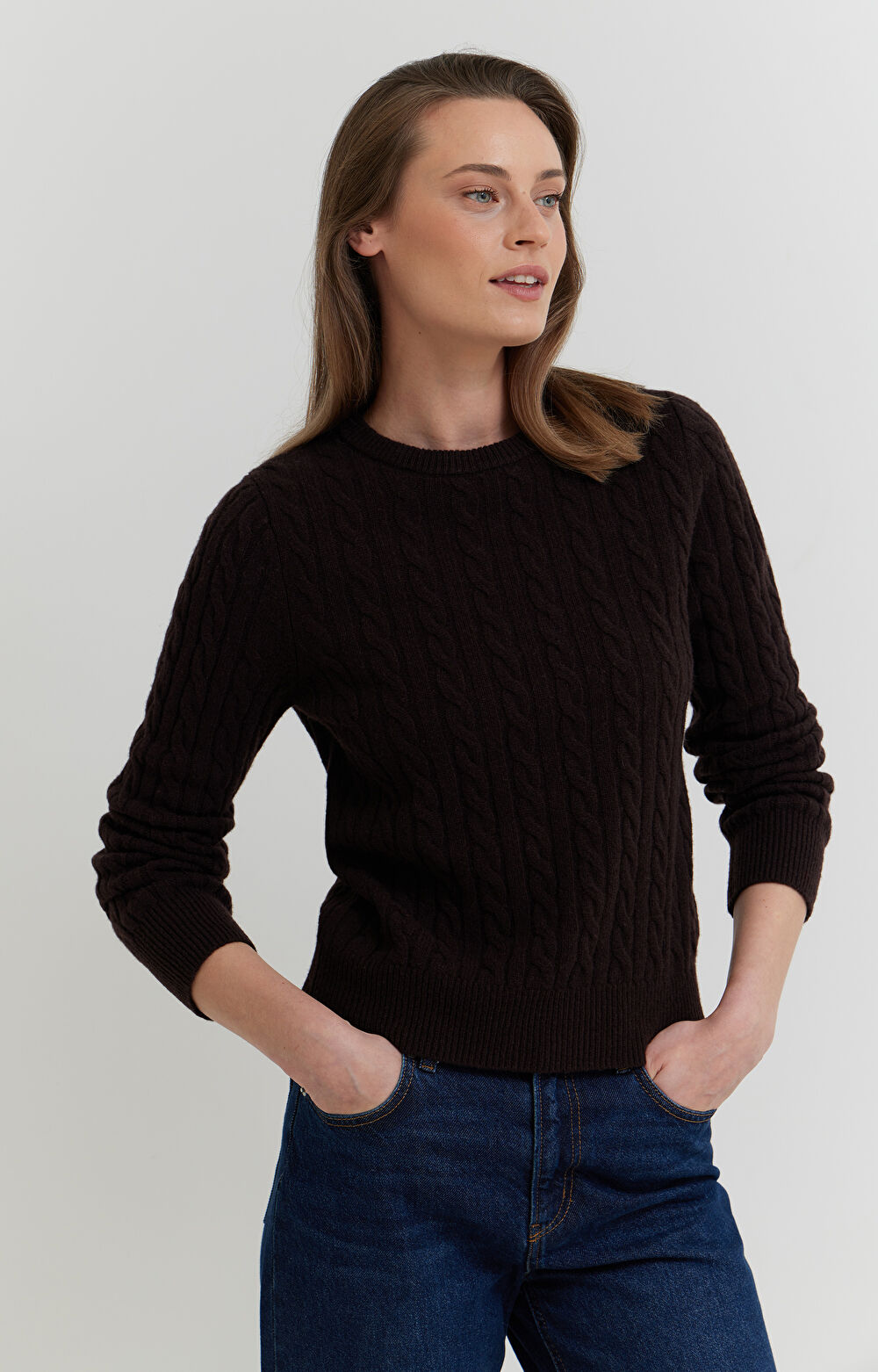 Wełniany sweter ze splotem - 6