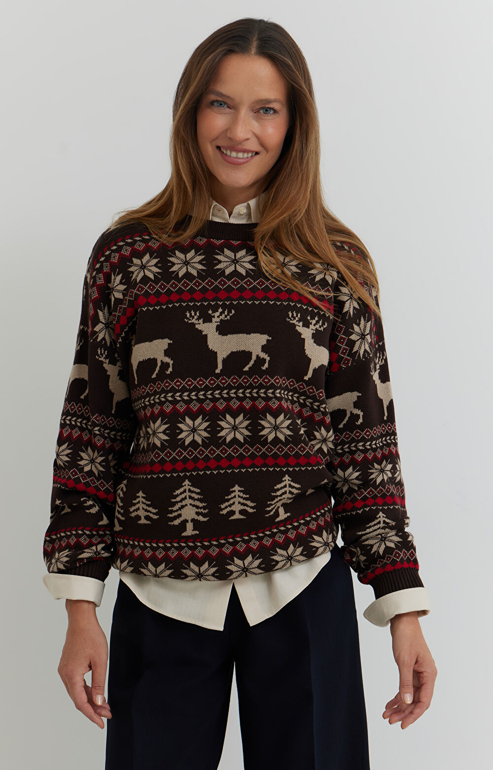 Sweter z bawełny z nadrukiem - 8