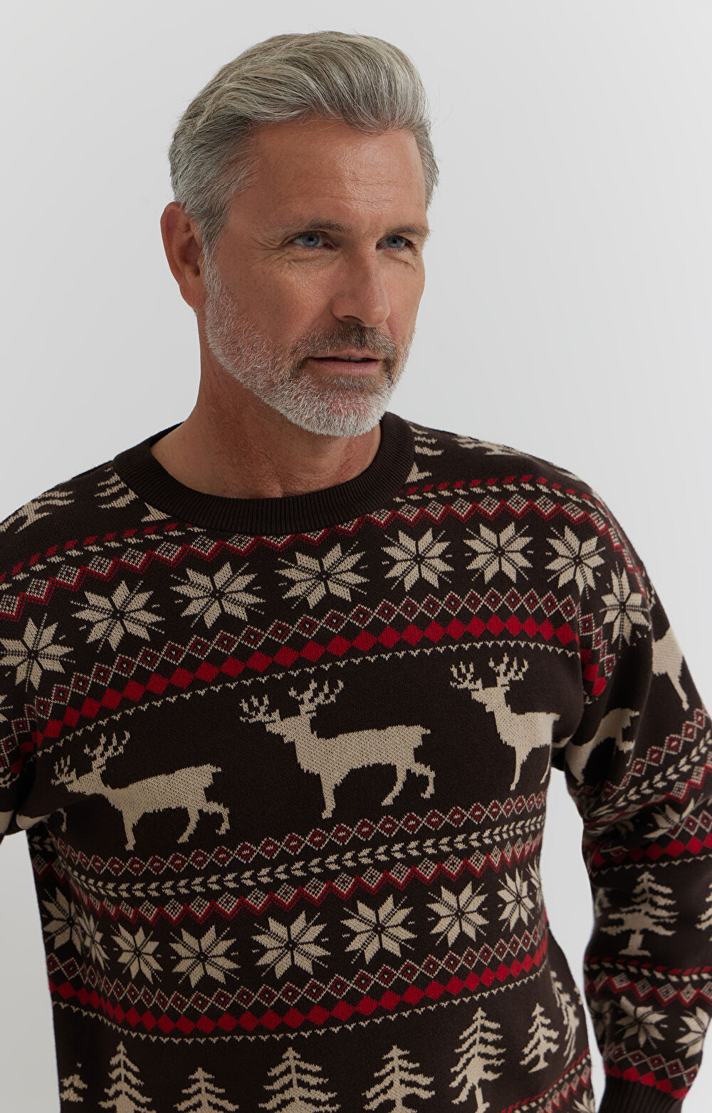 Sweter z bawełny z nadrukiem - 5