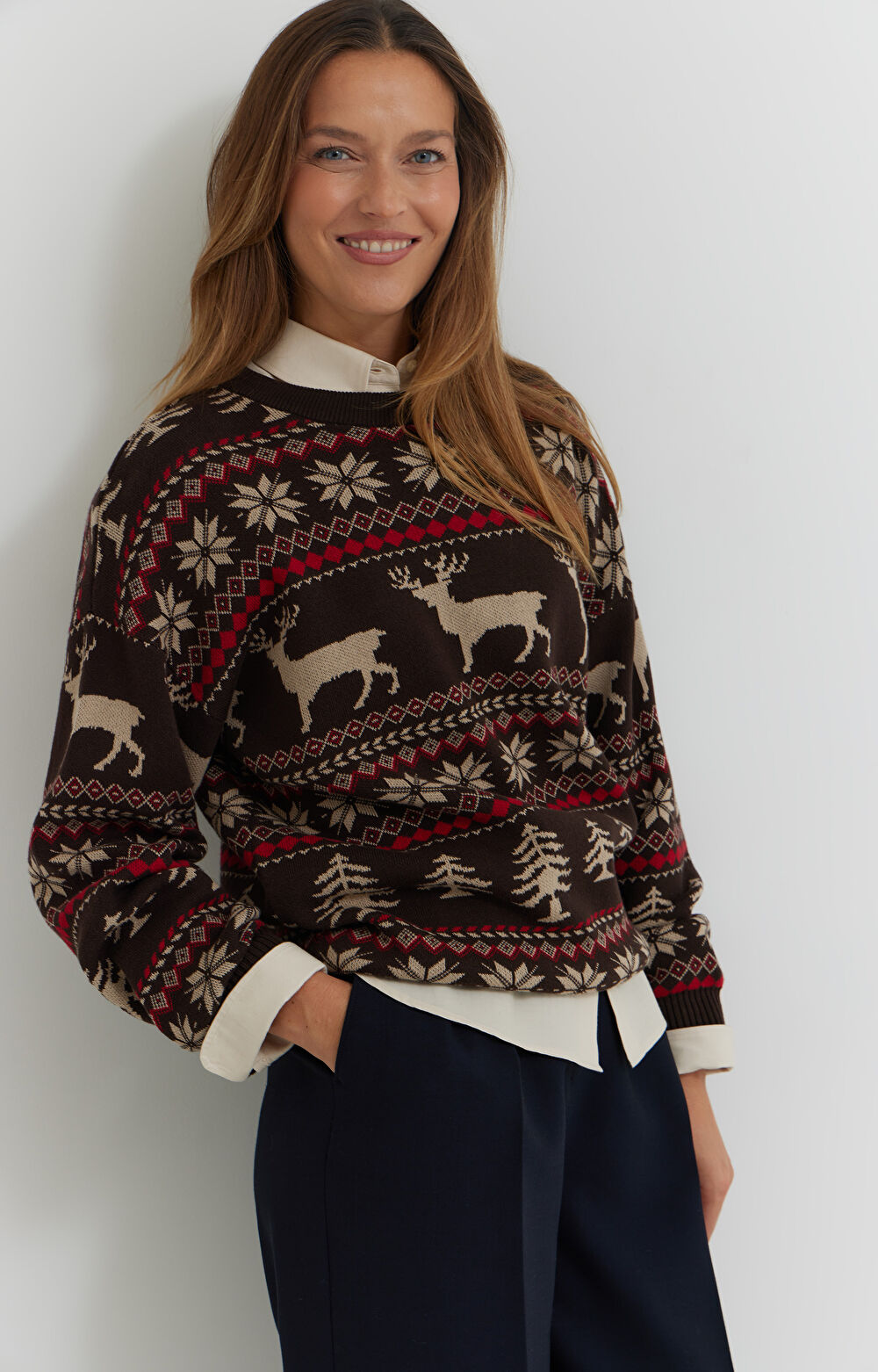 Sweter z bawełny z nadrukiem - 10