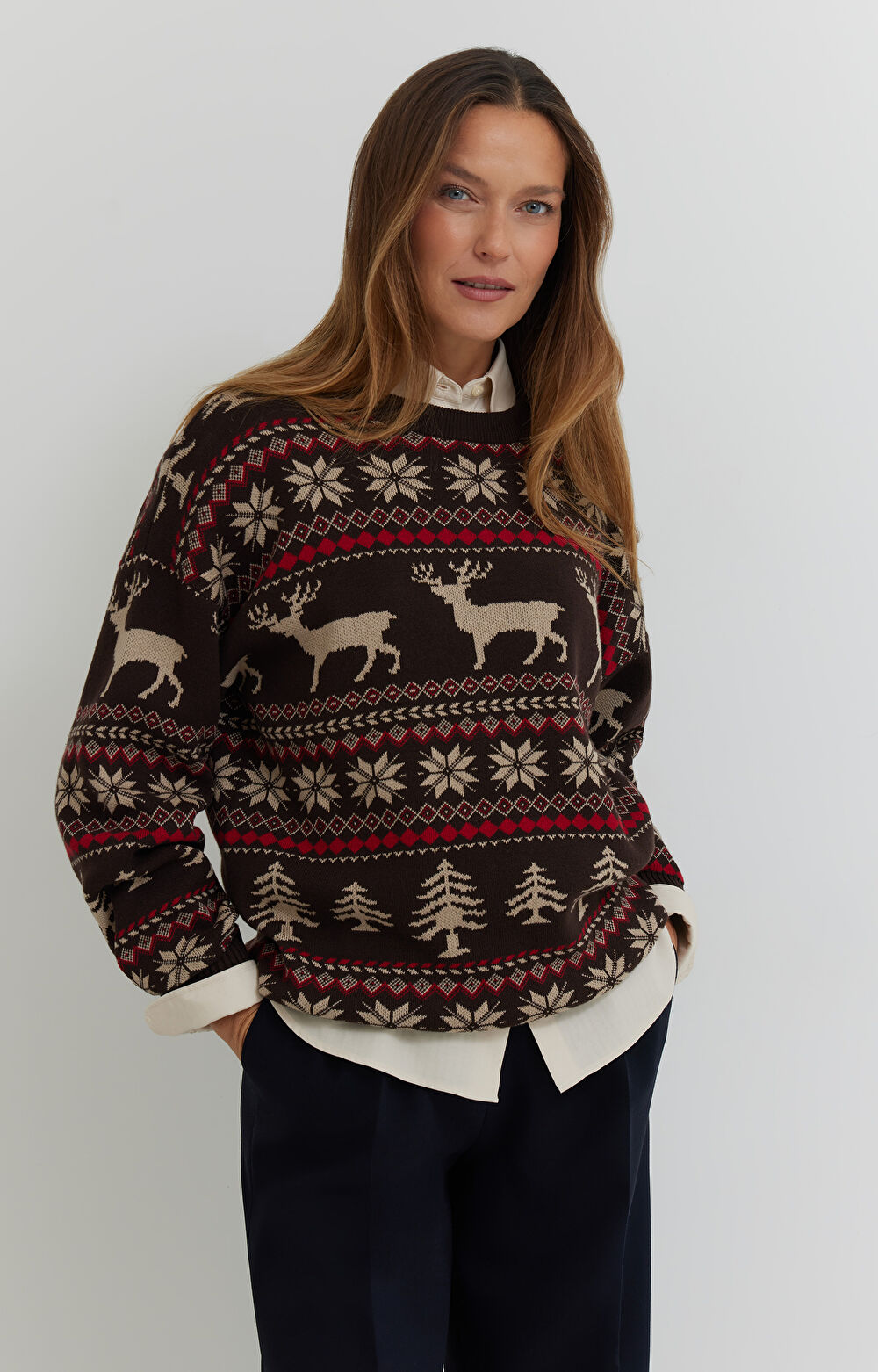 Sweter z bawełny z nadrukiem - 9