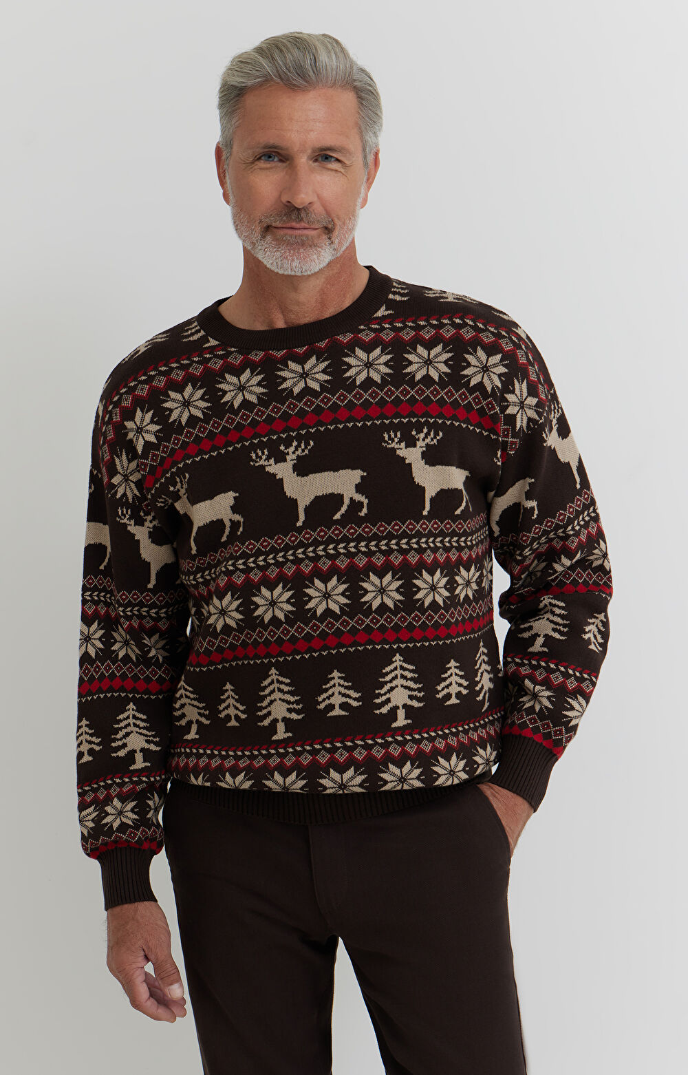 Sweter z bawełny z nadrukiem - 3