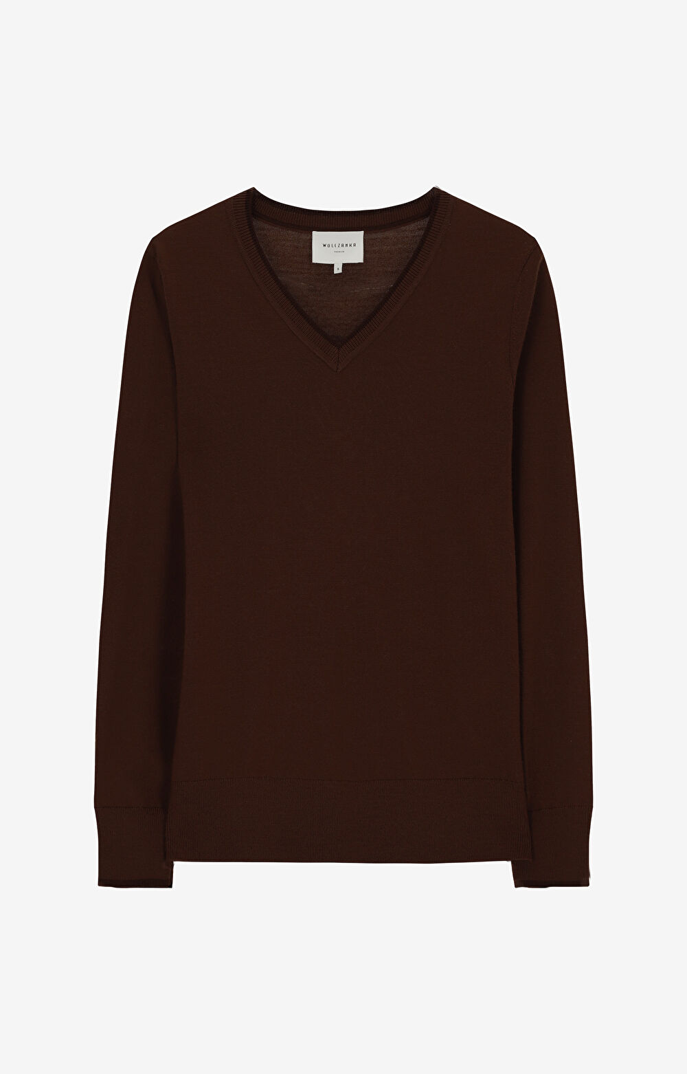 Sweter v-neck z merceryzowanej wełny merino - 2