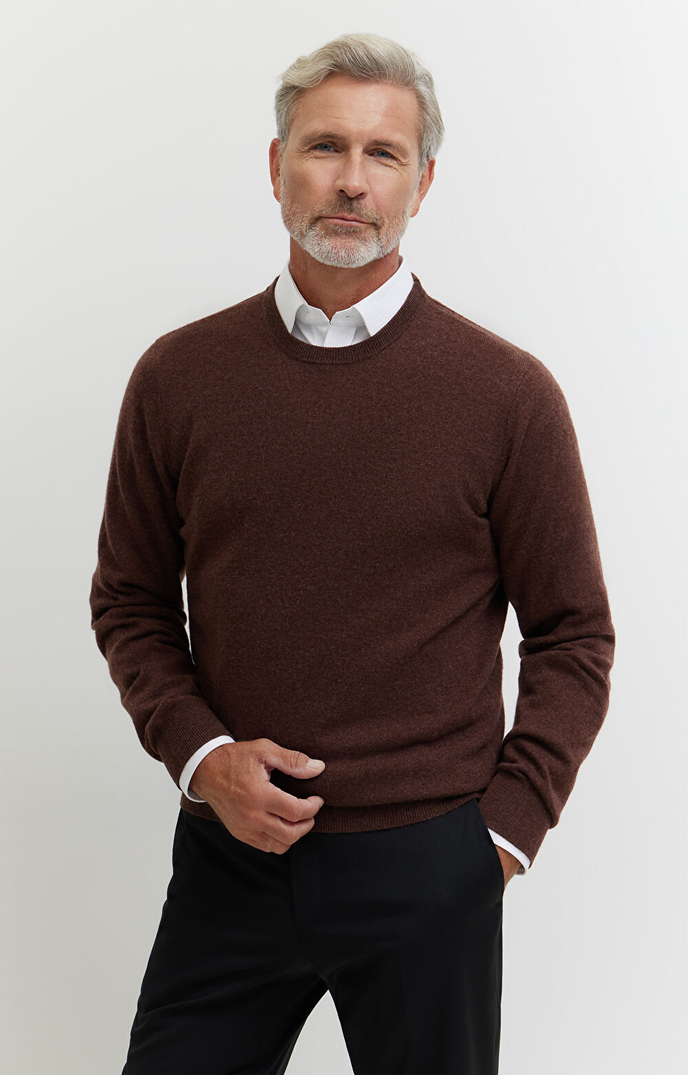 Sweter z melanżowej wełny merino