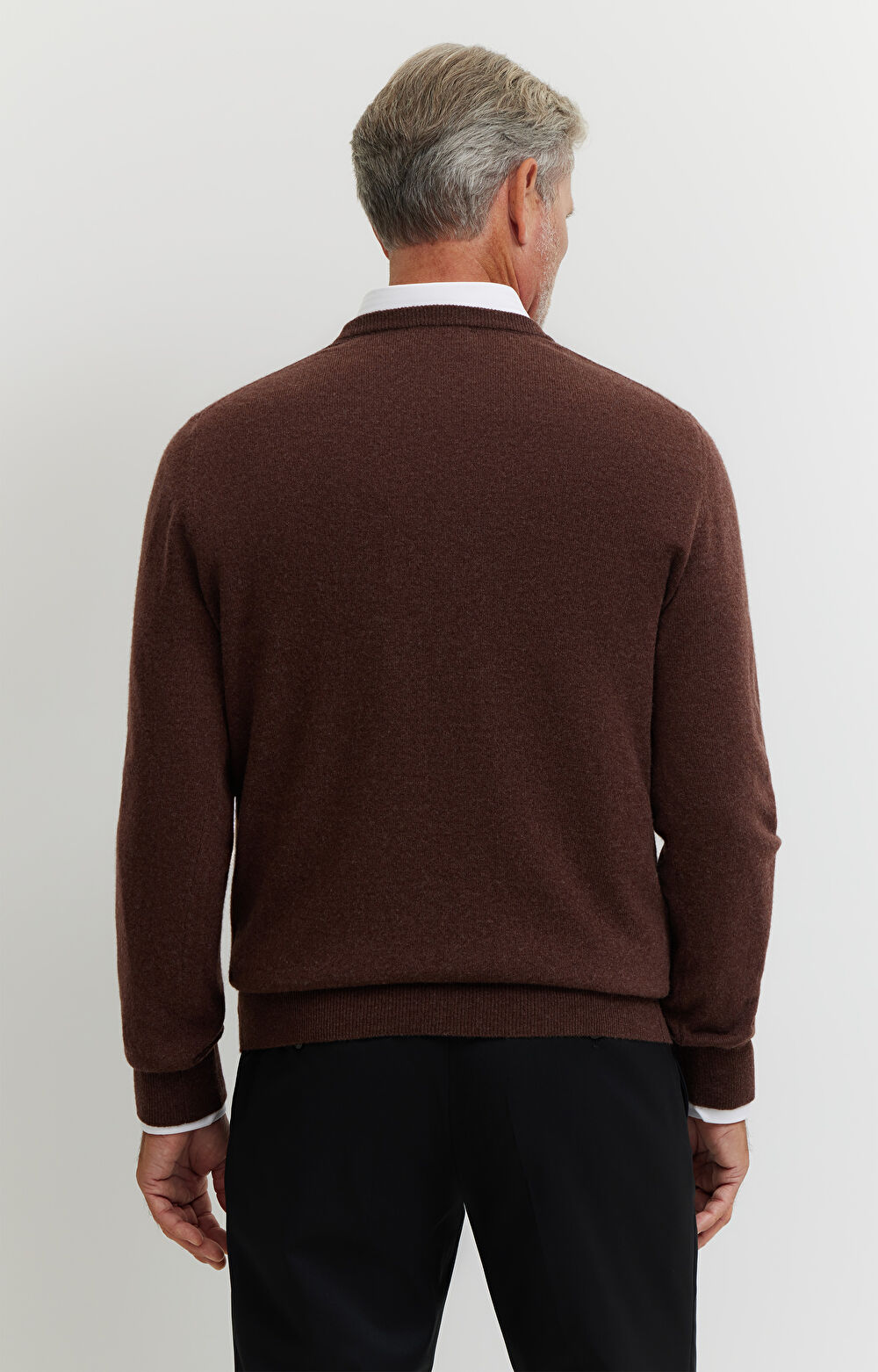 Sweter z melanżowej wełny merino - 3