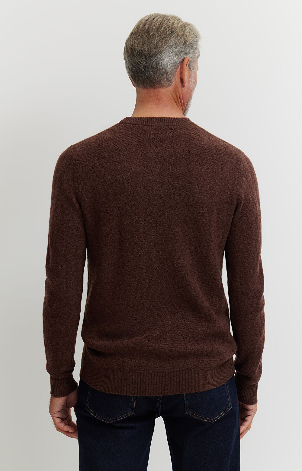 Sweter w romby z wełny merino - 4
