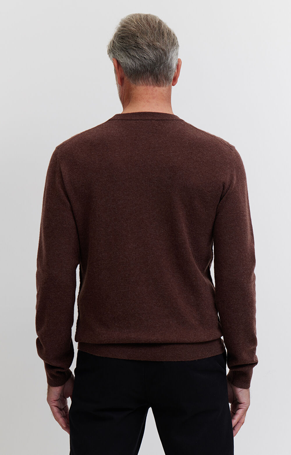 Sweter z wełny merino ze splotem - 2