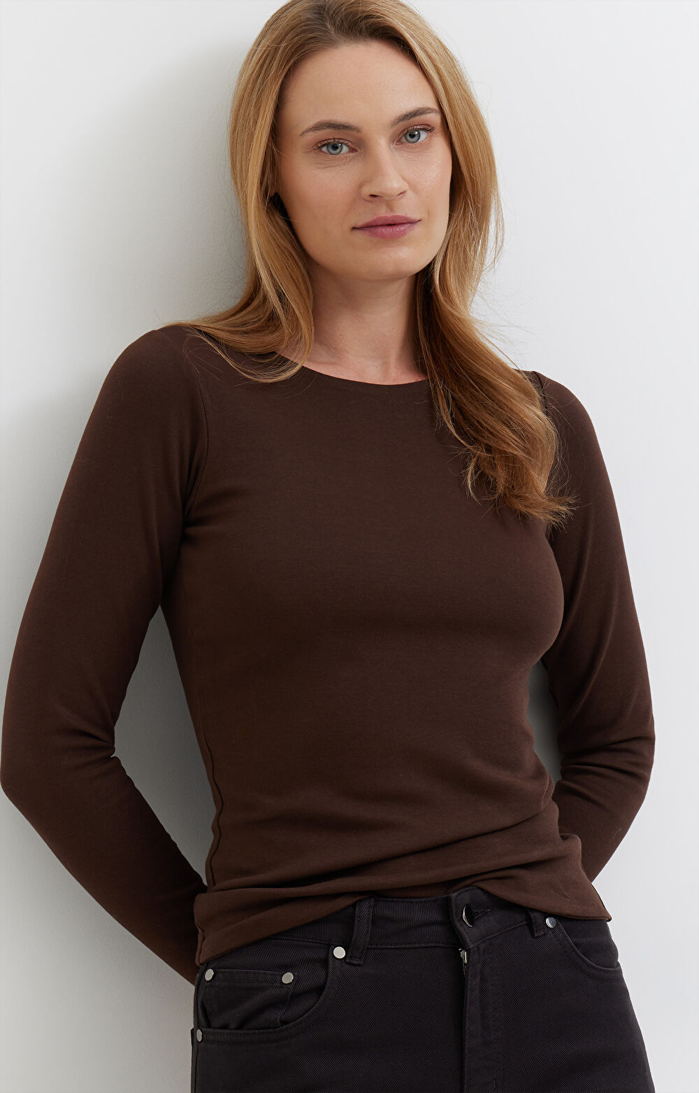 T-shirt z długim rękawem z bawełny merceryzowanej - 6