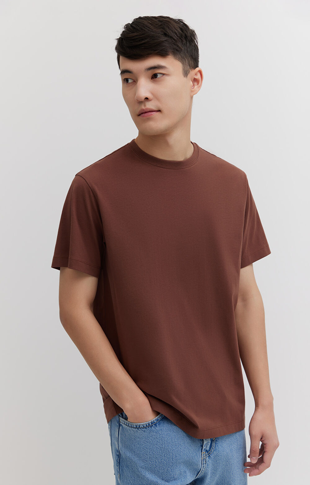 T-shirt z bawełny merceryzowanej