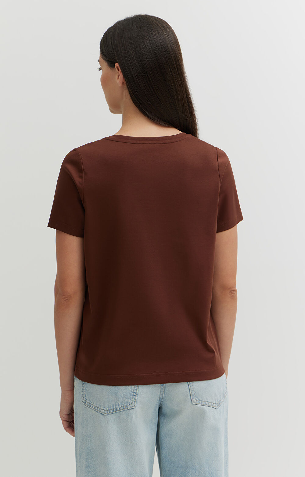 T-shirt v-neck z bawełny podwójnie merceryzowanej - 4