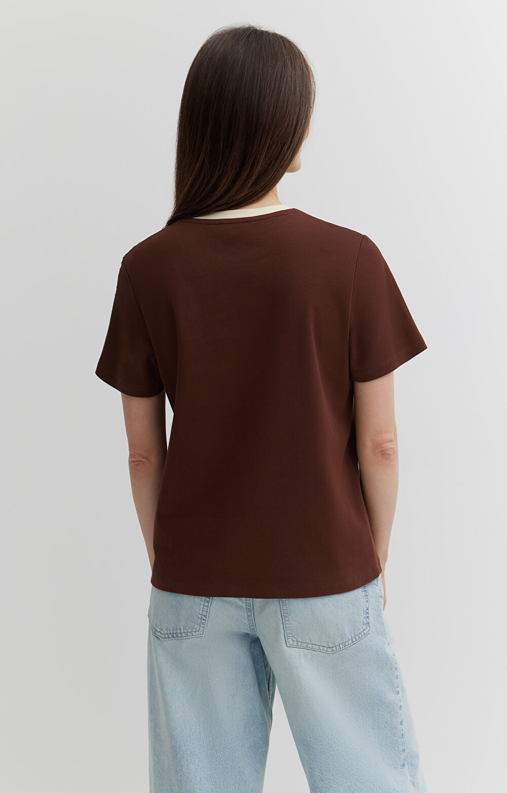 T-shirt z bawełny organicznej z kontrastem - 4