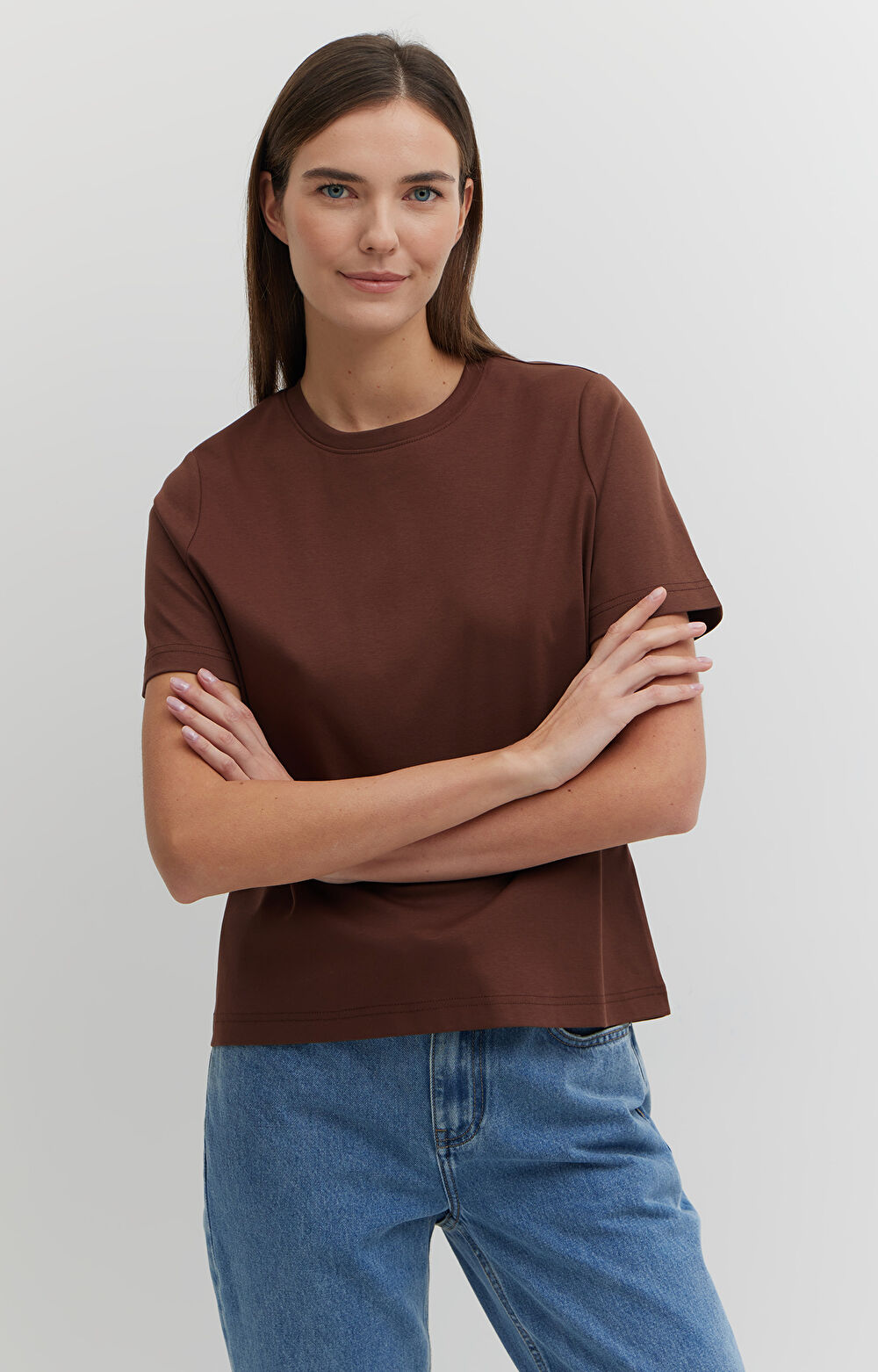 T-shirt regular z bawełny merceryzowanej - 2