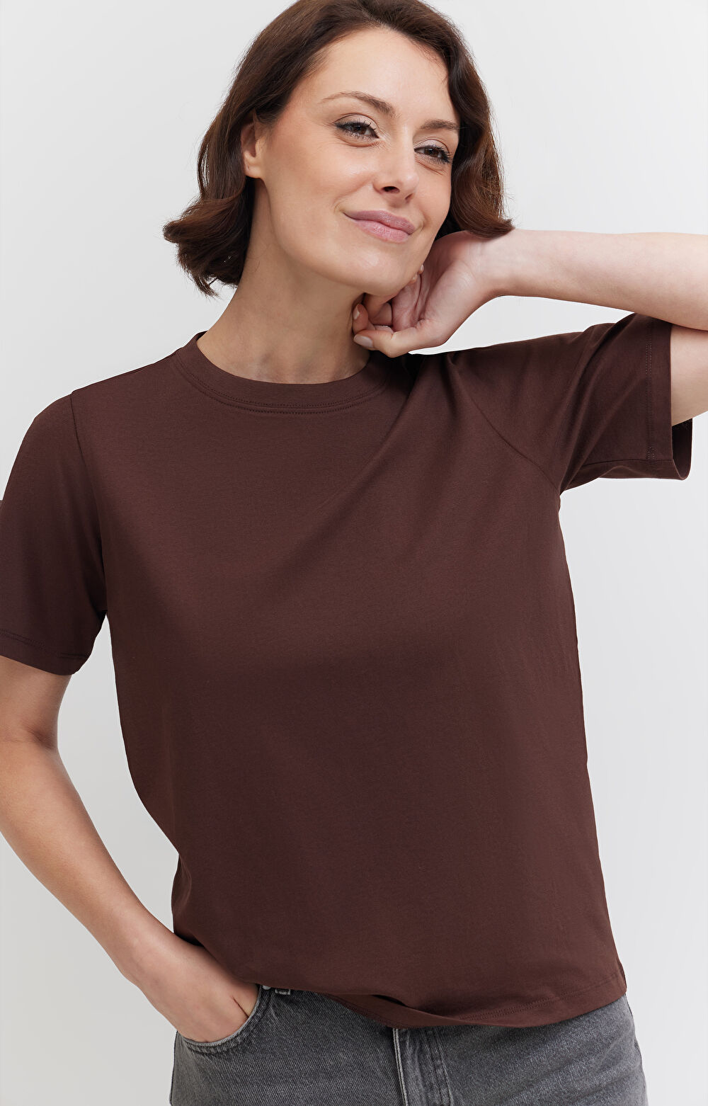 T-shirt regular z bawełny merceryzowanej - 3
