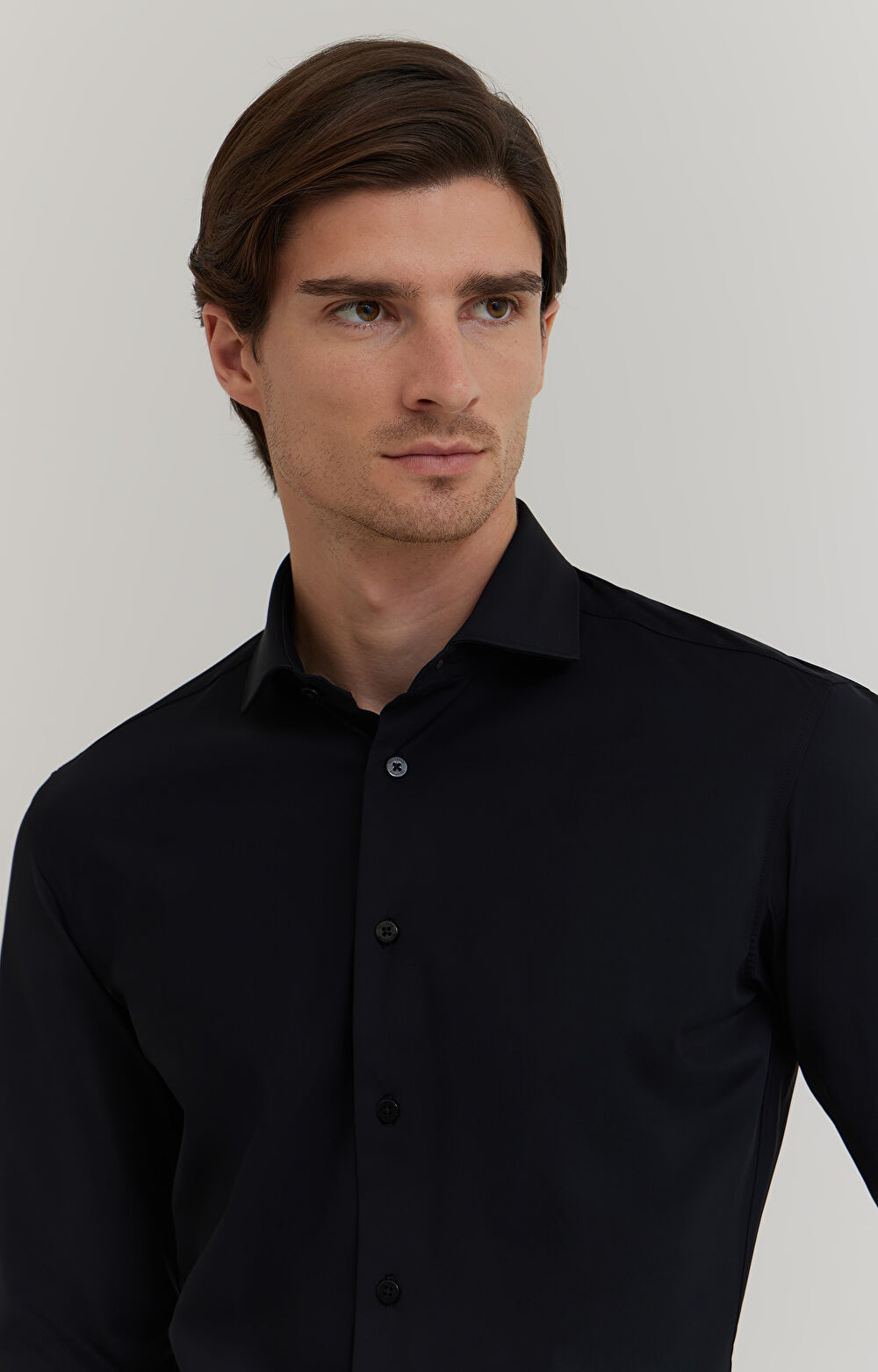 Czarna koszula długi rękaw WÓLCZANKA - 6