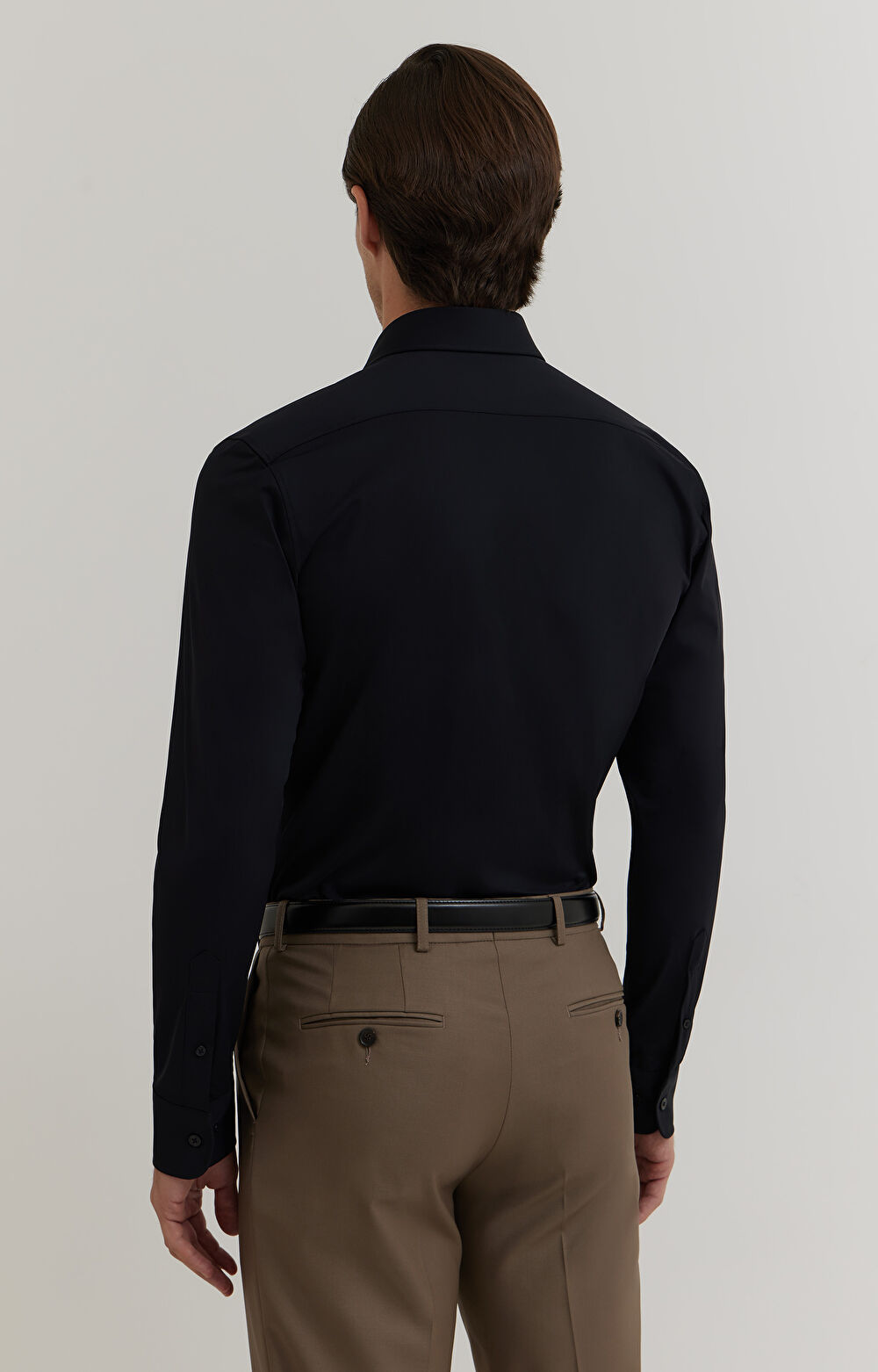 Czarna koszula długi rękaw WÓLCZANKA - 3